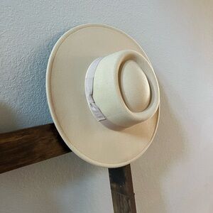 Elegant Cream Wide Brim Hat